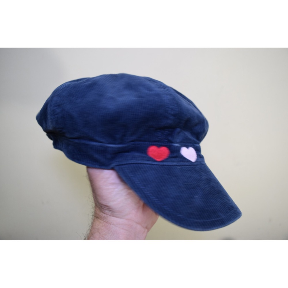 2011 Gymboree Blue Corduroy News‎ Boy Cadet Hat GIRLS 8+ Heart Bow
